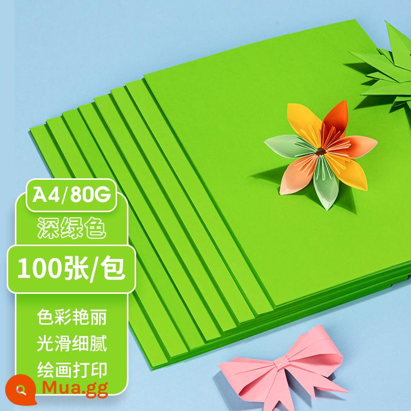 Giấy photocopy màu Deli giấy photocopy màu Giấy in A4 màu giấy photocopy màu giấy photocopy màu giấy thủ công origami danh thiếp chỗ ngồi 80g giấy cắt 10 màu hỗn hợp văn phòng trẻ em mẫu giáo 100 tờ - A4 đậm (xanh) 80G [100 ảnh]