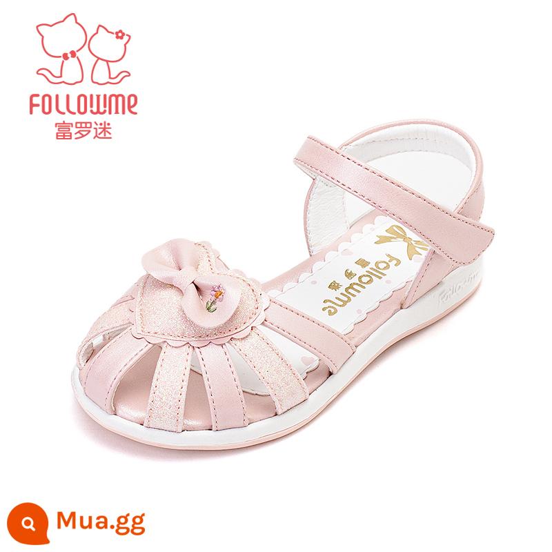 Fuluo Fan Bé Gái Giày Sandal 2023 Mùa Hè Mới Đế Mềm Chống Trơn Trượt Cho Bé Bãi Biển Bao Đầu Giày Công Chúa Giày Trẻ Em - Bột thịt ngọc trai 7942 [Khuyến nghị neo]