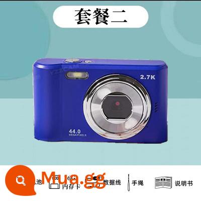 Máy ảnh kỹ thuật số độ nét cao cấp nhập cảnh CCD camera di động selfie thẻ máy ghi ảnh vlog camera - Gói phong cách trường học 2-Blue
