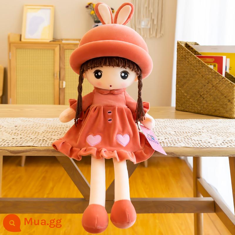 Dễ thương Rag Doll Plush Toy Mayfair Doll Doll Quà tặng sinh nhật của trẻ em Cô gái Gối ngủ Doll - màu đỏ