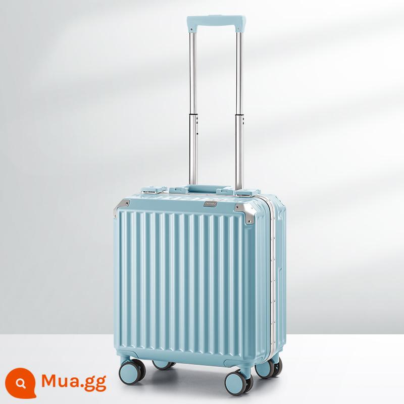 Vali nhỏ nữ 18 inch hộp mật khẩu lên máy bay nhẹ và chất lượng cao xe đẩy du lịch mini hộp da 20 nam - Bibo khung nhôm màu xanh/thời trang