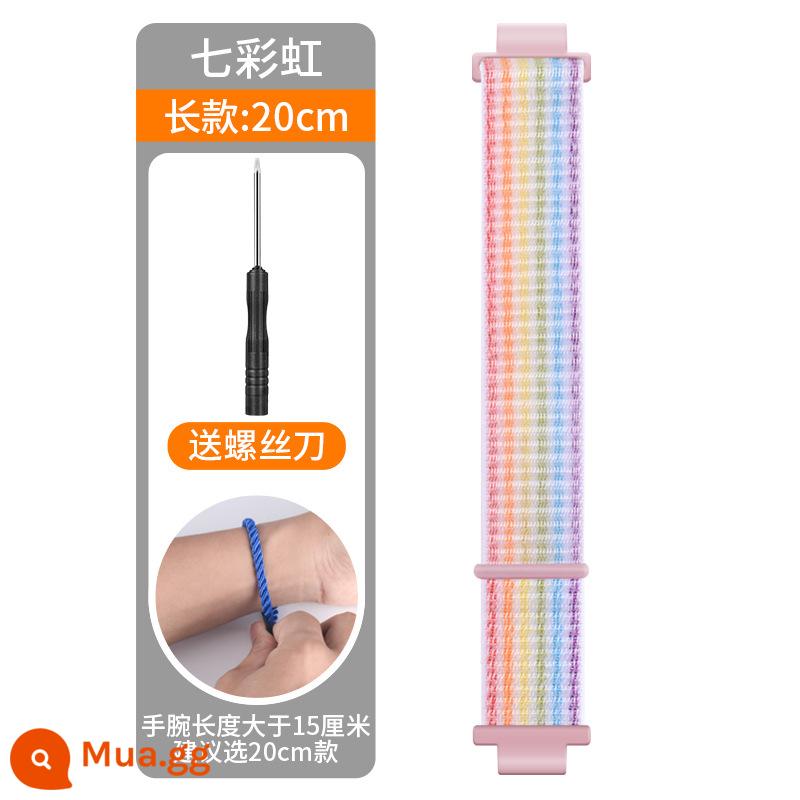 Thích hợp cho Đồng hồ điện thoại Little Genius Z8/Z6z7a Dây đeo nylon mở rộng Q1A/D23/Z5 Dây đeo cổ tay bện cho trẻ em - Phiên bản dài đầy màu sắc [dây đeo dài 20CM]