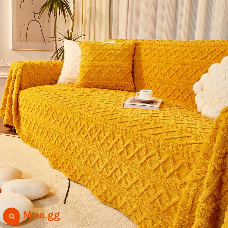 Vải ghế sofa FLUFFY SOFA SET Anti -cat lấy SS Sofa Khăn bìa tất cả -Chăn sofa phổ biến bao gồm tất cả các vỏ bọc - Nuanrou-Lemon Yellow [Một chiếc khăn có thể dùng cho nhiều mục đích, có thể che, trải, đệm hoặc choàng]