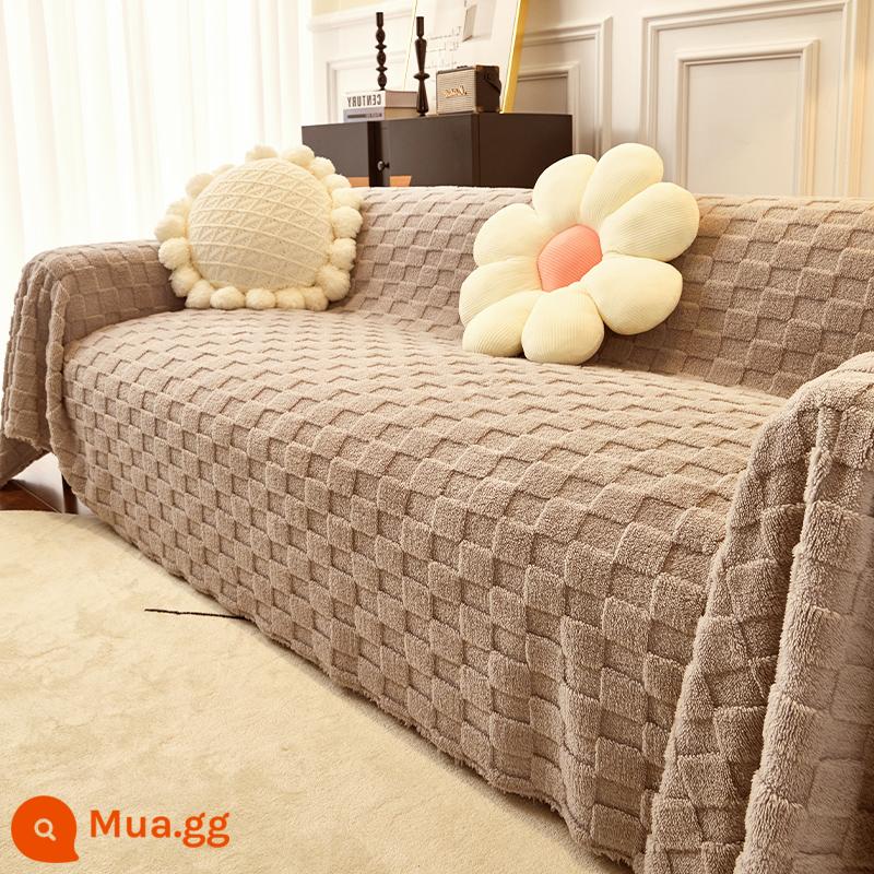 Vải ghế sofa FLUFFY SOFA SET Anti -cat lấy SS Sofa Khăn bìa tất cả -Chăn sofa phổ biến bao gồm tất cả các vỏ bọc - Kẻ sọc - xám đậm [180*300 hết hàng]