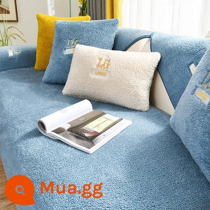 Sofa Đệm Mùa Đông Sang Trọng Dày Đệm 2022 Mới Sofa Da Bao Gồm Tất Cả Đa Năng Dựa Vào Vỏ Bảo Vệ Khăn Vải - HEBEI-Blue