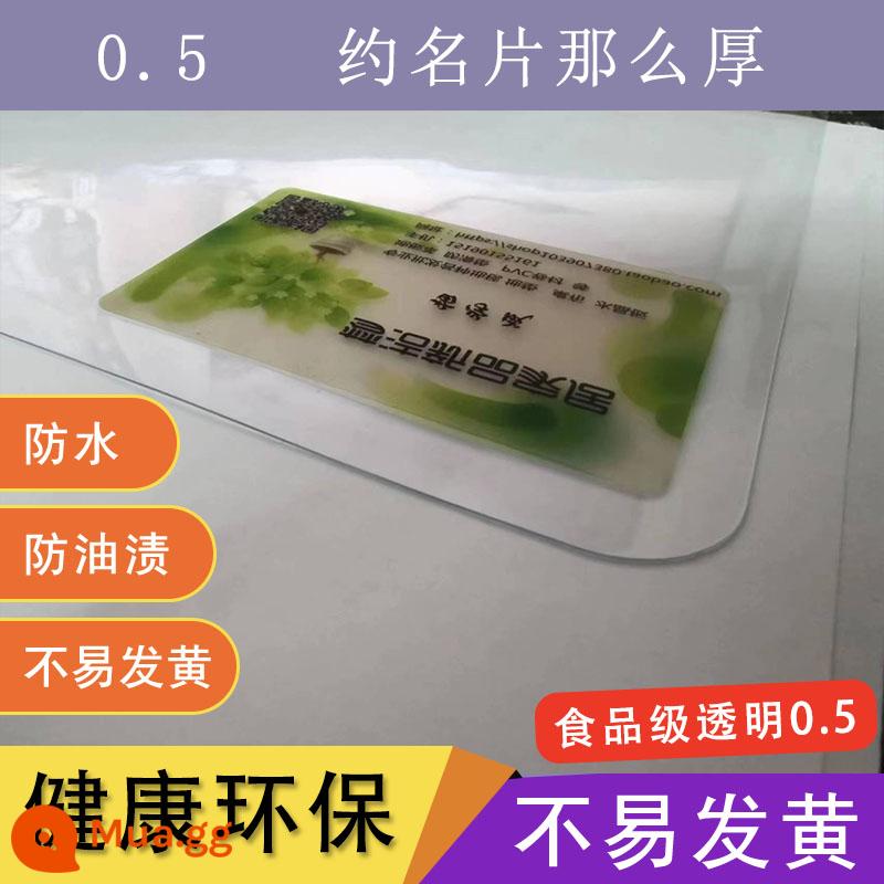 Nhựa PVC trong suốt khăn trải bàn cao su bàn ăn mờ bàn cà phê thảm chống bỏng chống tấm pha lê không mùi kính mềm - 0,5 trong suốt, dày bằng tấm danh thiếp