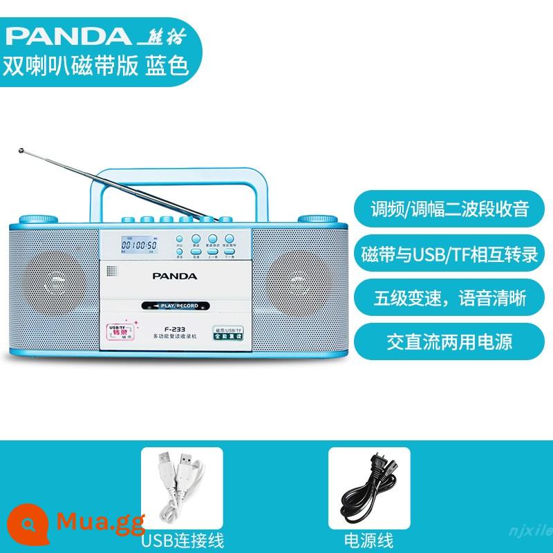 Panda 6503 Băng Máy Nghe Nhạc Walkman Walkman Cổ Hoài Cổ Bộ Sưu Tập Máy Băng Cassette Máy Nghe Nhạc Đĩa Đơn - Loa đôi màu xanh F-233