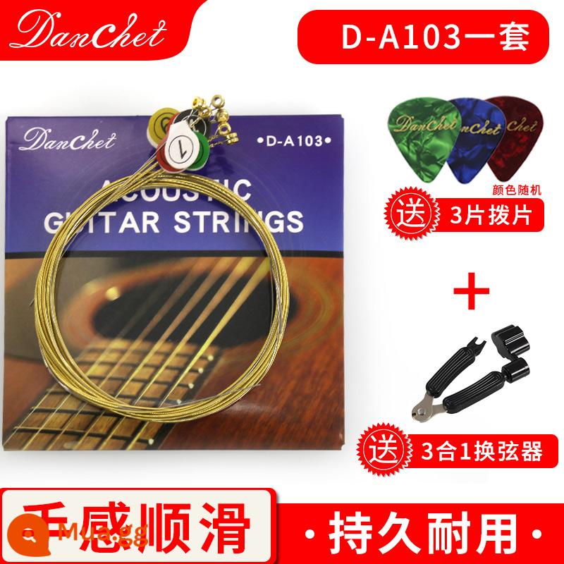 Dụng cụ thay dây ba trong một dây đàn guitar, dụng cụ cắt dây đàn guitar acoustic dân gian, dụng cụ cắt dây, cuộn dây, dụng cụ kéo đinh và phụ kiện nón - Bộ dây dân gian A103