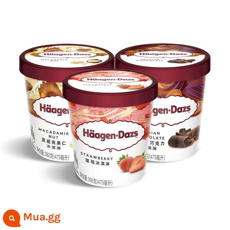 [Chuỗi hàng lạnh SF] Gói combo 3 ly kem Haagen-Dazs Ice Cream Classic Kem nhiều hương vị Kem - Hương dâu 392g*1+Hương sô cô la 392g*1+Hương hạt Macadamia 392g*1