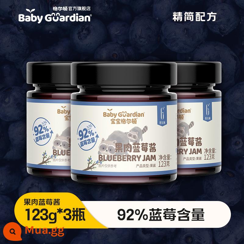 Mứt việt quất Baby Gerton 92% hàm lượng việt quất trong gia đình mứt bánh mì nướng ăn sẵn cho trẻ em - Mứt việt quất 123g*3 (bao gồm thìa)