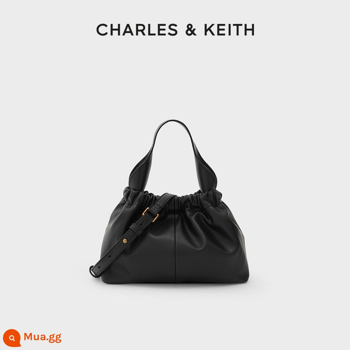 Túi xách nữ CHARLES&KEITH CK2-10151077 Túi đeo vai đám mây Messenger mềm mại xách tay Ms. - đen đen