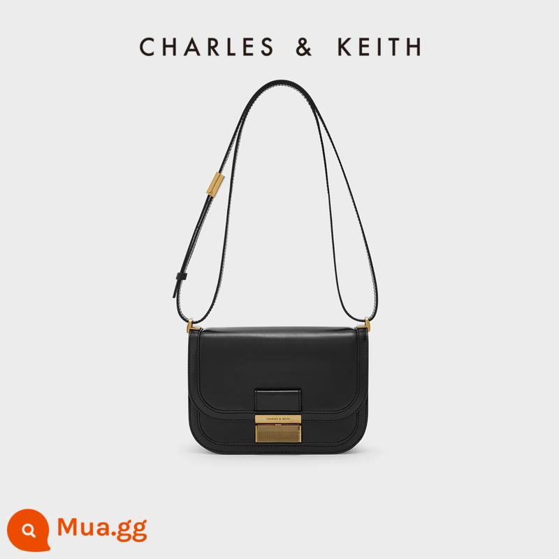 CHARLES&KEITH CK2-80781400 khóa kim loại Túi đậu phụ Charlot Túi Messenger túi sát nách nữ - CK2-80781599-1Đen đen