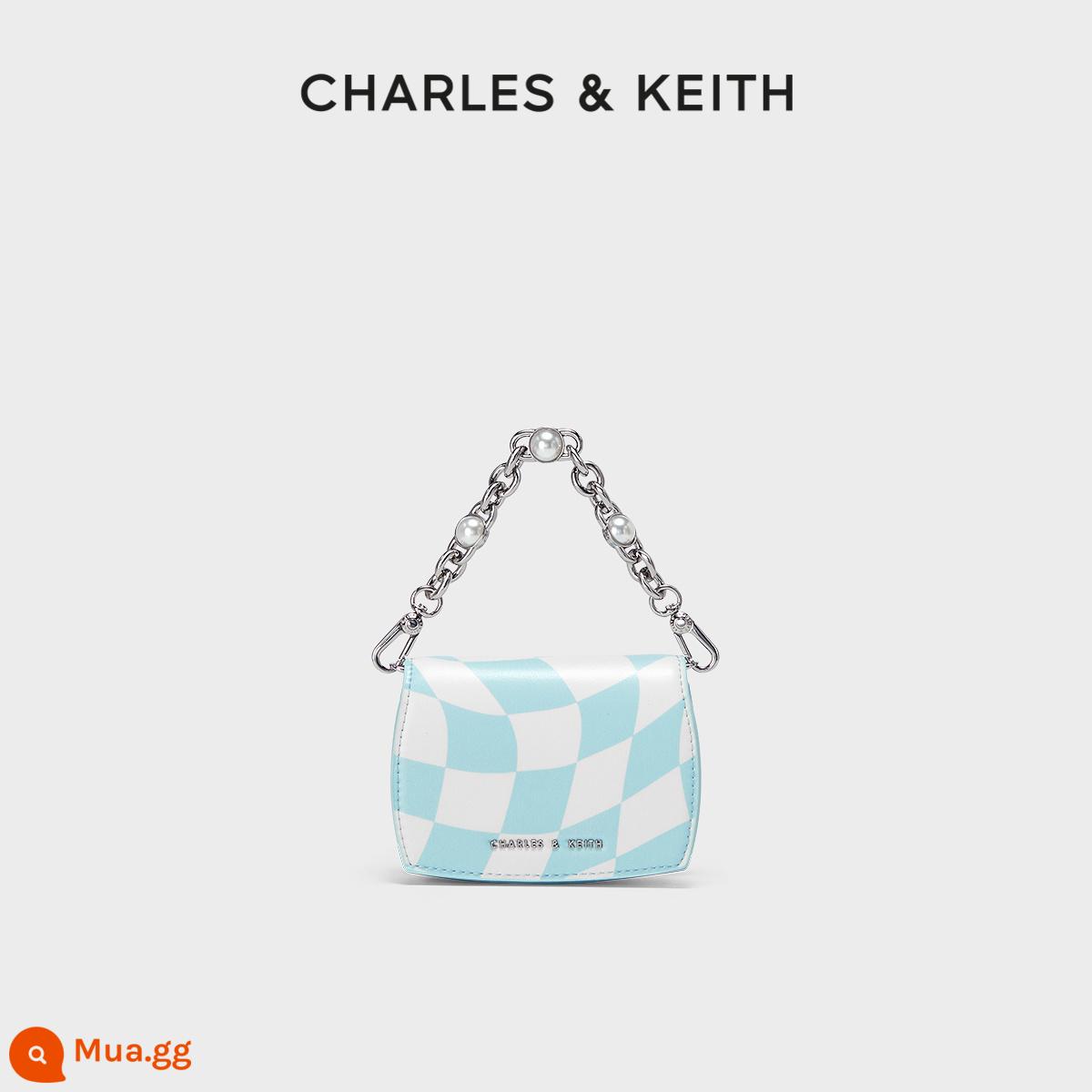 Túi xách nữ mùa xuân CHARLES&KEITH CK6-30681004 Ví cầm tay chuỗi hình thoi phối màu Ms. - Xanh nhạt Xanh nhạt