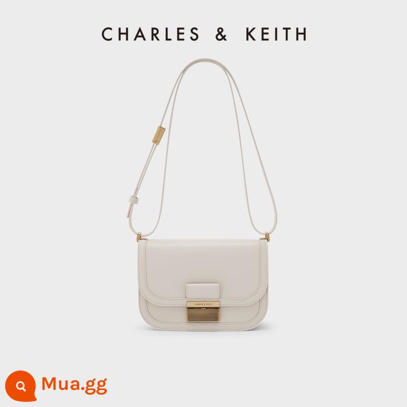 CHARLES&KEITH CK2-80781400 khóa kim loại Túi đậu phụ Charlot Túi Messenger túi sát nách nữ - CK2-80781599-1Ngà voi