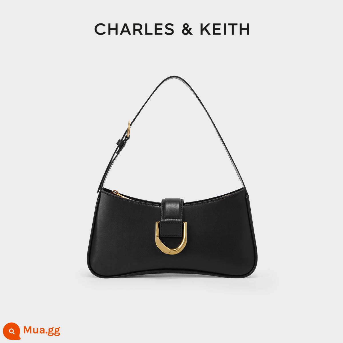 CHARLES&KEITH22 thu đông mới CK2-20270913 Túi sát nách một vai cầm tay Zhenqiao Túi đeo chéo kiểu Pháp - đen đen