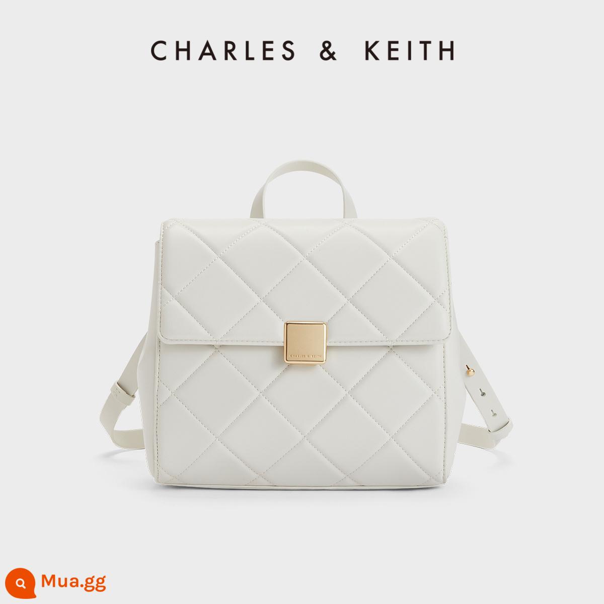 CHARLES&KEITH23 mùa thu đông phong cách mới CK2-60782296 Túi xách nữ kim cương phong cách Anh quốc - Trắng trắng