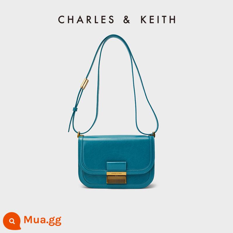 CHARLES&KEITH CK2-80781400 khóa kim loại Túi đậu phụ Charlot Túi Messenger túi sát nách nữ - CK2-80781400TURQUOISE xanh ngọc