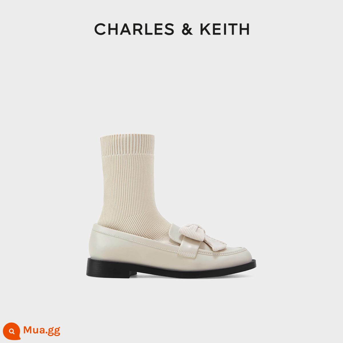 Giảm giá cuối năm Charles & Keith Mùa thu và mùa đông Giày nữ CK1-90380134 Bowl Blessing Boots - Phấn hồng và phấn trắng