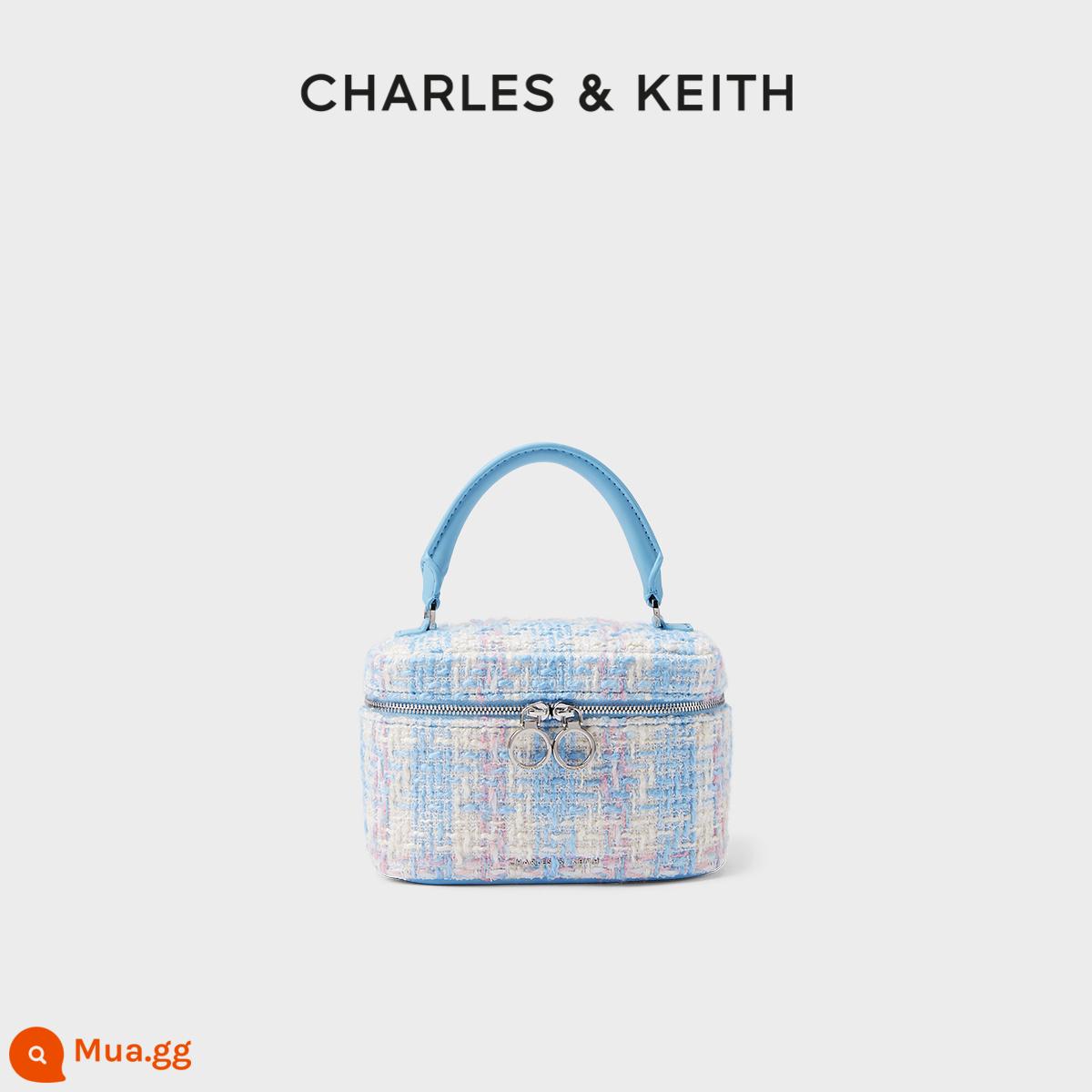 CHARLES&KEITH23 mùa thu đông phong cách mới CK2-80781893-2 túi đeo chéo nhỏ màu sắc cổ điển phù hợp với dây chuyền dành cho nữ - Xanh nhạt Xanh nhạt