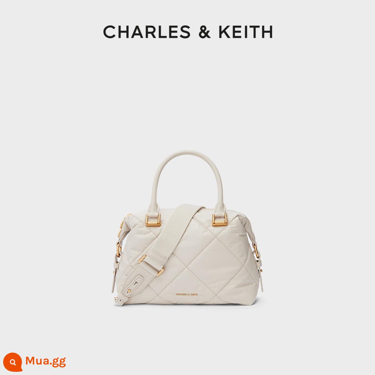 [2 cái giảm 10%] Túi nữ CHARLES&KEITH CK2-30781554 Túi xách Boston xách tay một vai Lingge - Kem trắng sữa