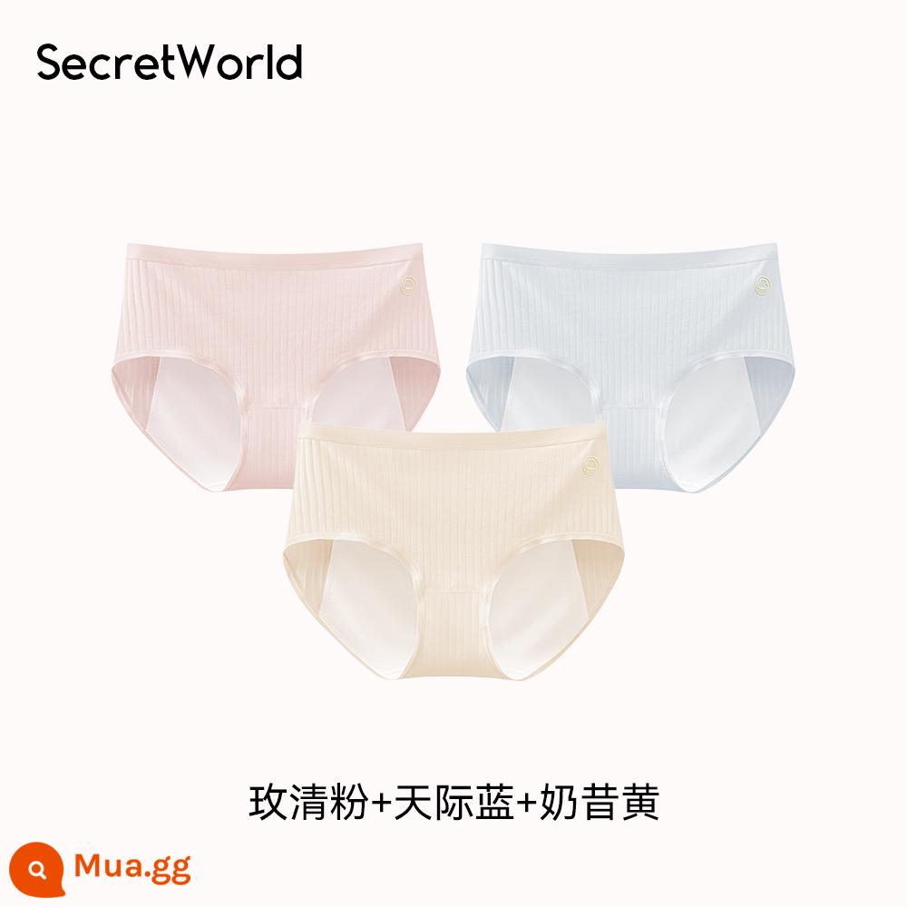 sw quần cotton sinh lý sw - Bột trong suốt hoa hồng + Xanh da trời + Vàng sữa lắc 3 gói