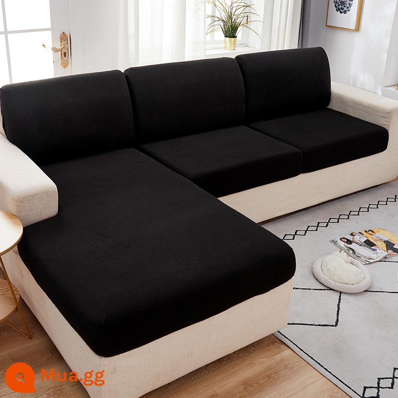 Đa Năng Đa Năng Chống Mèo Xước Ghế Sofa Đơn Giản Cao Cấp Đệm Co Giãn Bao Công Nghệ Vải Đệm Chăn - Màu đen dày và có độ đàn hồi cao