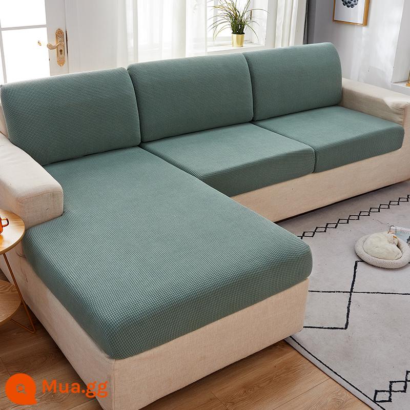 Đa Năng Đa Năng Chống Mèo Xước Ghế Sofa Đơn Giản Cao Cấp Đệm Co Giãn Bao Công Nghệ Vải Đệm Chăn - Màu xanh thông dày có độ đàn hồi cao