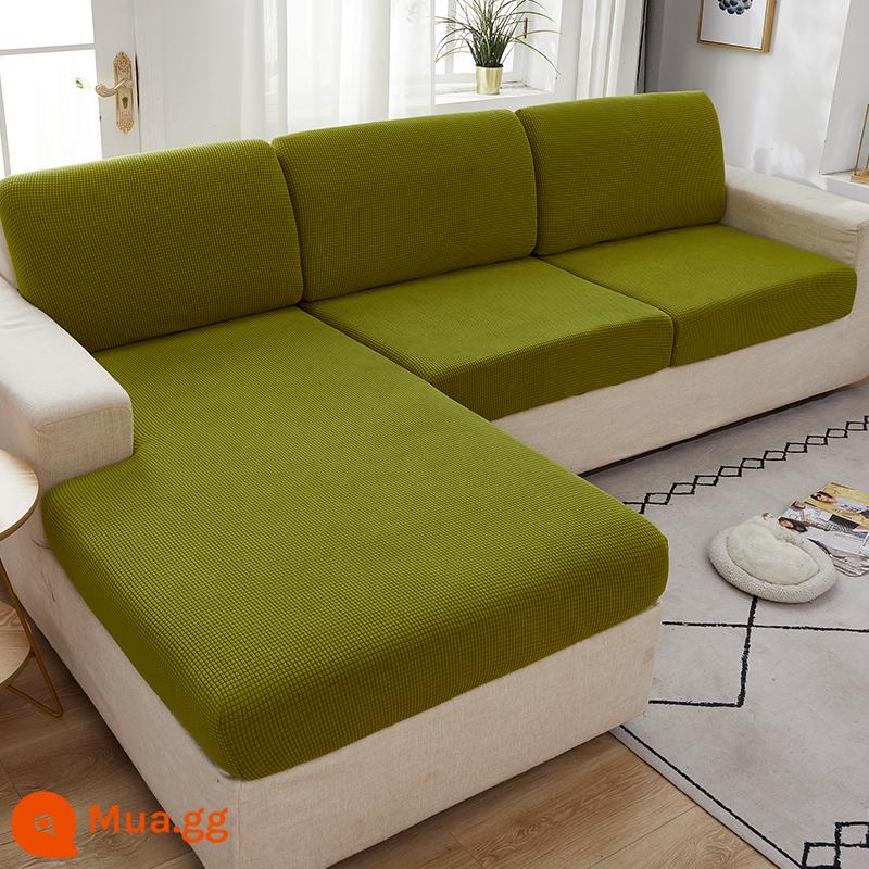 Đa Năng Đa Năng Chống Mèo Xước Ghế Sofa Đơn Giản Cao Cấp Đệm Co Giãn Bao Công Nghệ Vải Đệm Chăn - Màu xanh mù tạt dày đặc và có độ đàn hồi cao