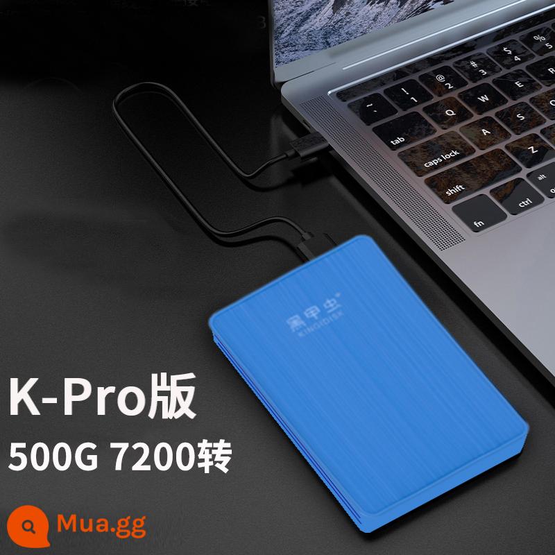 Ổ cứng di động bọ cánh cứng màu đen 500g tốc độ cao USB3.0 máy tính xách tay ổ cứng cơ bên ngoài điện thoại di động dung lượng lớn - K Pro 500G Xanh Quý Ông [7200 vòng/phút]