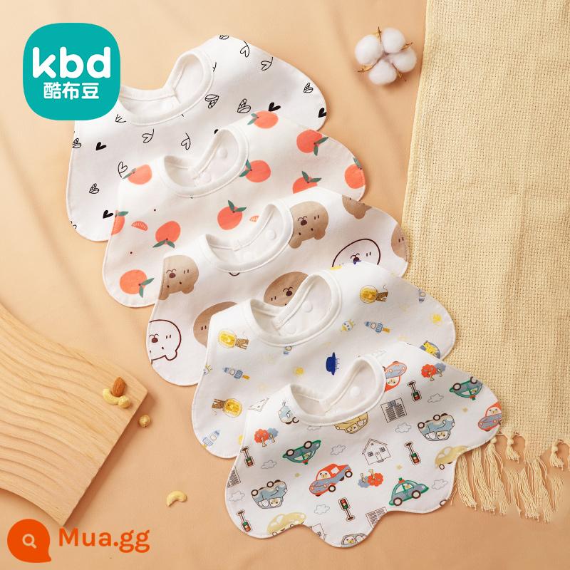 Khăn nước bọt hình chữ U bé trai yếm bé lớp một cotton nguyên chất mùa đông sơ sinh chống thấm sữa yếm yếm thu đông - Bộ 5 hình chữ U [quần áo mùa đông không thấm nước không ướt] màu C