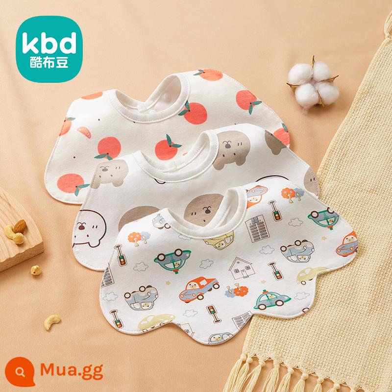 Khăn nước bọt hình chữ U bé trai yếm bé lớp một cotton nguyên chất mùa đông sơ sinh chống thấm sữa yếm yếm thu đông - Bộ 3 hình chữ U [quần áo mùa đông không thấm nước không thấm nước] màu C