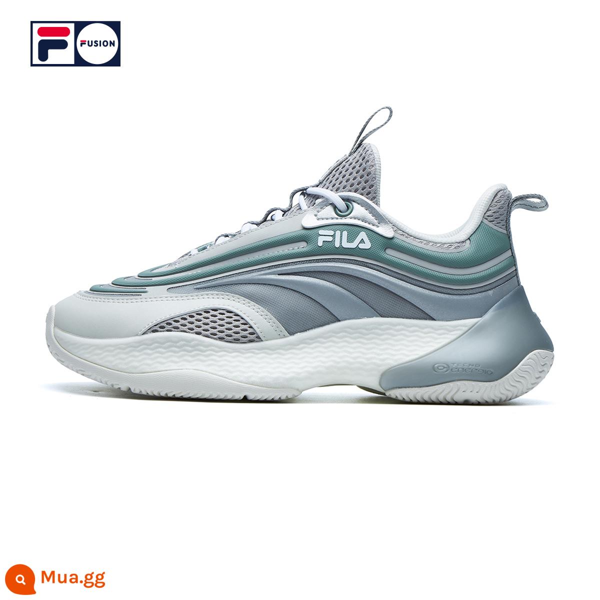 FILA FUSION Fila hợp thời trang thương hiệu giản dị RAY cặp đôi hợp thời trang giày thể thao màu vàng kem xanh dạ quang giày bố giày - Nữ-Lotus Grey/Iceberg Green-VG