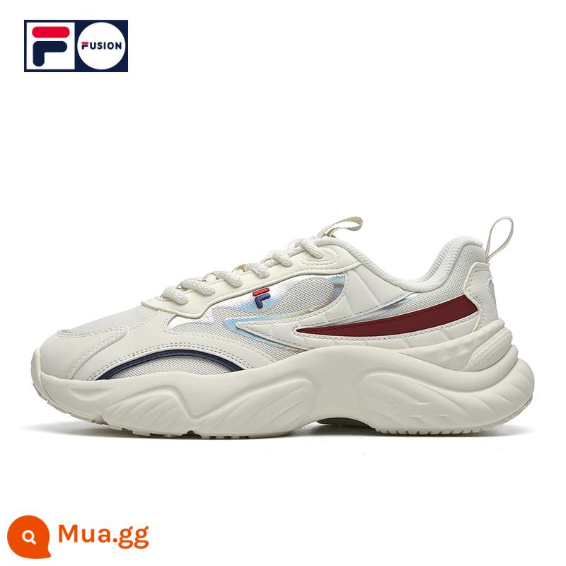 FILA FUSION Thương hiệu thủy triều Fila mùa đông 2022 giày nữ cũ giày thể thao hợp thời trang giày ốc xà cừ - Hơi trắng/đỏ tiêu-WC