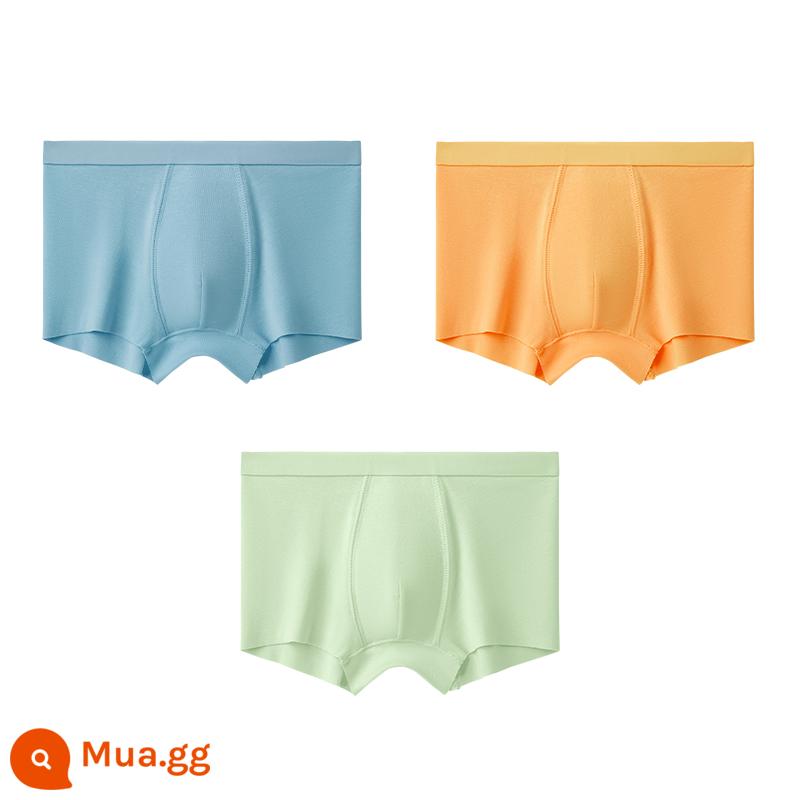 Có 1 cây Quần lót trẻ em loại C bé trai cotton đáy quần modal 4 góc 4 góc quần đùi bé lớn không kẹp mông - Woad + Cam Nắng + Xanh Nho