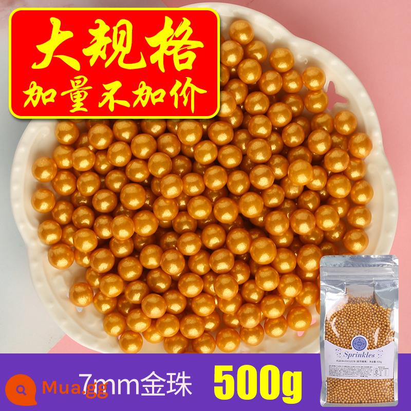 [500g Symphony] fc phương pháp khai thác bánh nướng trang trí hạt đường ăn được trân châu đường bánh sinh nhật đường kho báu sữa nóng - Vàng 7mm 500g [không tính thêm giá khi mua thêm số lượng]