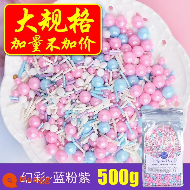 [500g Symphony] fc phương pháp khai thác bánh nướng trang trí hạt đường ăn được trân châu đường bánh sinh nhật đường kho báu sữa nóng - Symphony xanh, hồng và tím 500g [chủ cửa hàng khuyên dùng]