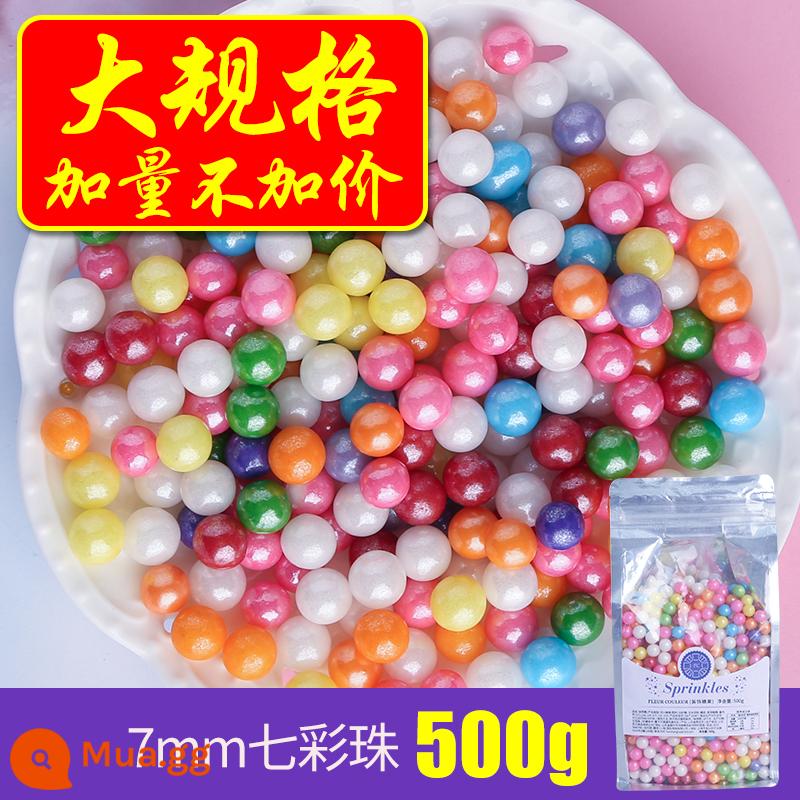 [500g Symphony] fc phương pháp khai thác bánh nướng trang trí hạt đường ăn được trân châu đường bánh sinh nhật đường kho báu sữa nóng - 7mm Nhiều Màu Sắc Hỗn Hợp 500g [Không tính thêm giá khi mua thêm số lượng]