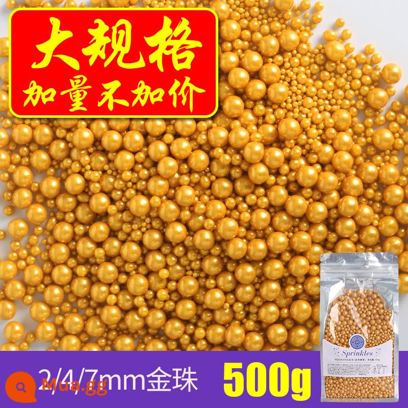 [500g Symphony] fc phương pháp khai thác bánh nướng trang trí hạt đường ăn được trân châu đường bánh sinh nhật đường kho báu sữa nóng - Vàng hỗn hợp (2 4 7) mm 500g [bóng hơn và vàng không phai]