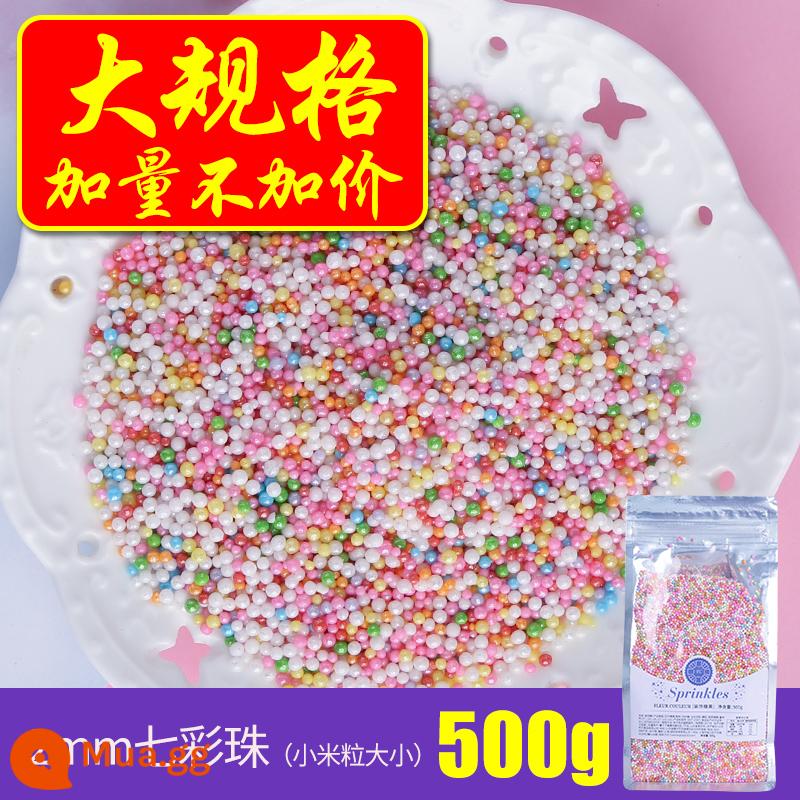 [500g Symphony] fc phương pháp khai thác bánh nướng trang trí hạt đường ăn được trân châu đường bánh sinh nhật đường kho báu sữa nóng - 2mm nhiều màu sắc hỗn hợp 500g [không tính thêm giá khi mua thêm số lượng]