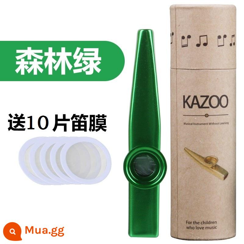 Nhạc đệm kazoo, metal, KAZOO, guitar, ukulele dành cho người mới bắt đầu, một nhạc cụ mà bạn không cần phải học - Rừng xanh + ống giấy (gồm 10 màng sáo)