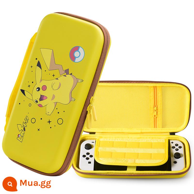 Vỏ bảo vệ Nintendo Switch, vỏ cứng, tay cầm tích hợp, vỏ silicon, vòng tập thể dục di động Pokémon, bộ phụ kiện đầy đủ, túi lưu trữ ns, phiên bản tiếng Nhật, phiên bản pin, vỏ bảo vệ swich cơ sở - Ví cầm tay OLED [Classic Pikachu] đi kèm nắp bập bênh + màng cường lực