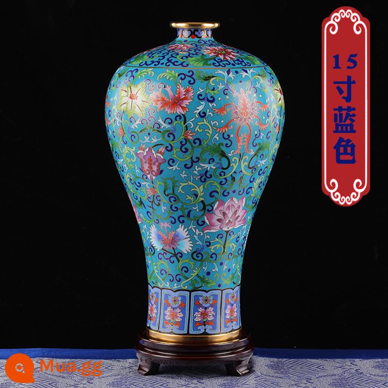 Jingtai Blue Volume Mận Bổ Chai Men Mới trang trí nhà Trung Quốc Thương mại Thủ công yêu thích trang trí quà tặng Craftstead Craftstead - Mười lăm inch và hai màu xanh lam [chiều cao thực khoảng 39cm]