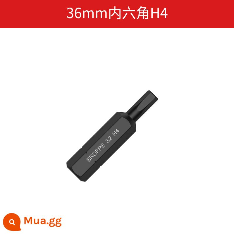 Đầu tuốc nơ vít lục giác một chữ BROPPE Đầu tuốc nơ vít tác động S2 Đầu tuốc nơ vít tác động - Lục giác bên trong 36mm H4