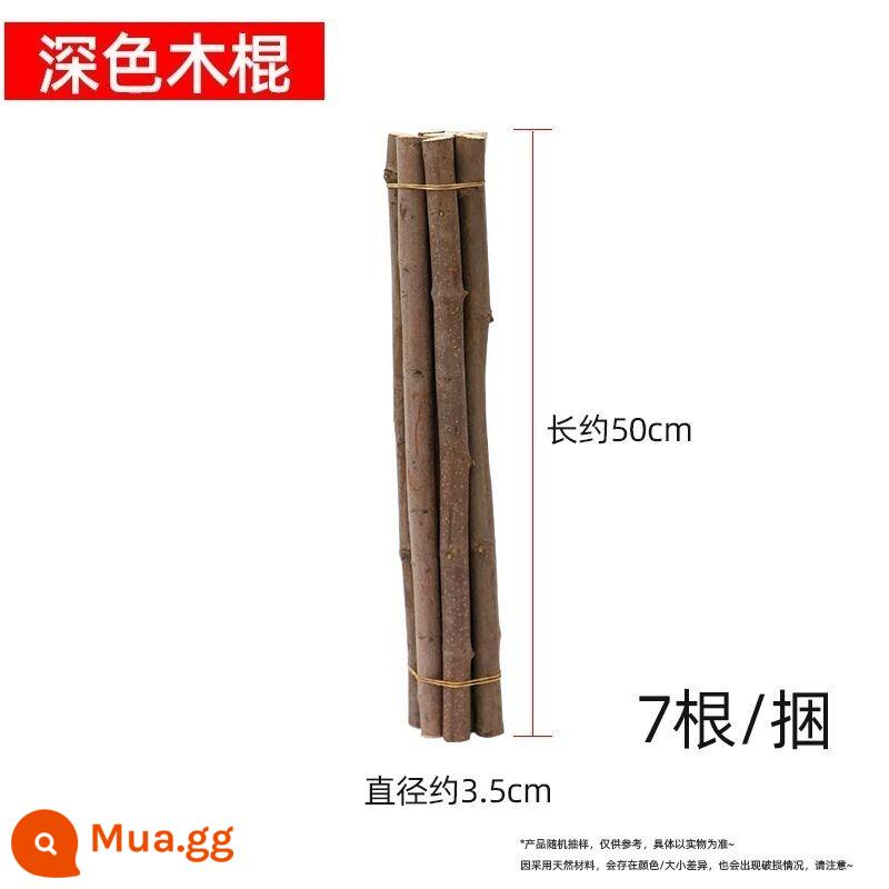 Khúc gỗ khô nhánh mẫu giáo handmade tự làm sáng tạo trang trí nhà cảnh bố trí phòng khách thanh gỗ nhỏ Sen Cục - Que gỗ màu gỗ 50 cm, 7 que/bó