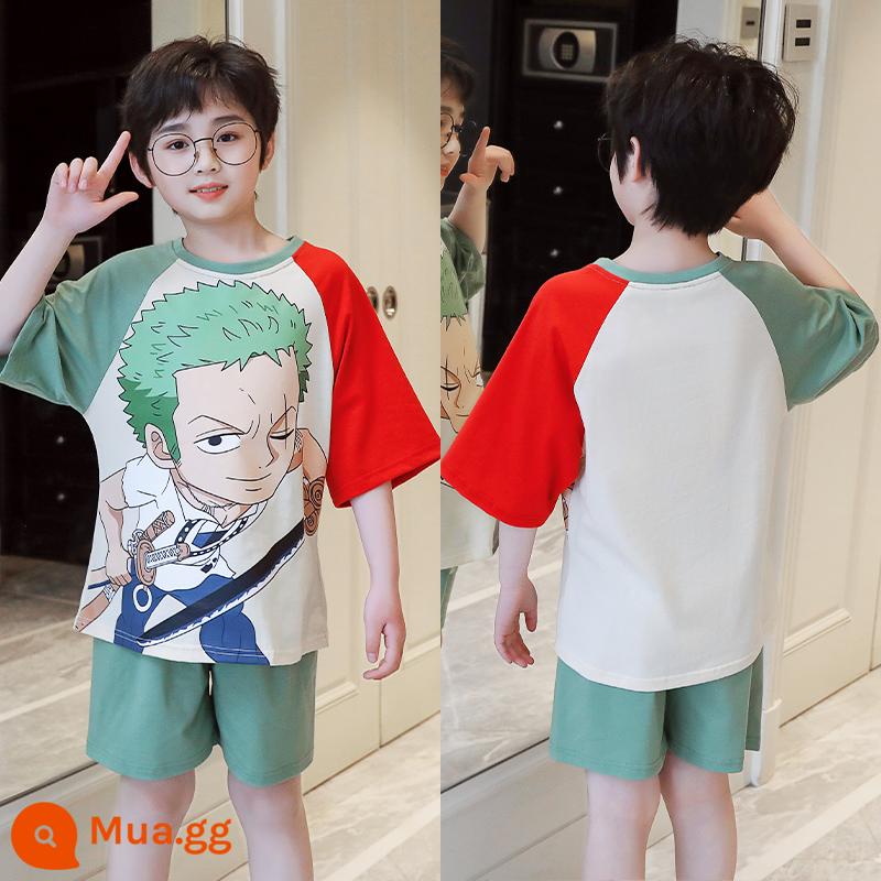 Cotton Trẻ Em Bộ Đồ Ngủ Bé Trai Mùa Hè Phần Mỏng Hoạt Hình Cậu Bé Khủng Long Tay Ngắn Cho Bé Phục Vụ Tại Nhà 2 Bộ Đồ - Sauron [bộ]