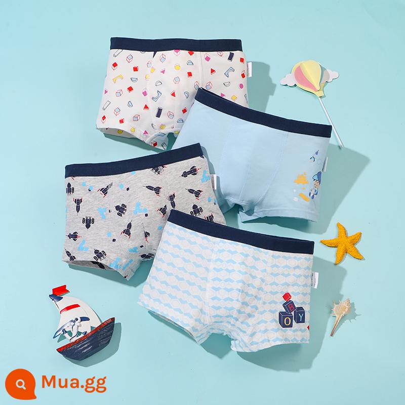 Mèo Người Quần Lót Trẻ Em Bé Trai Cotton Trung Và Lớn Trẻ Em Quần Boxer Bé Trai Thiếu Niên Sinh Viên Quần Lót Boxer Cotton - Hoàng tử bé của các khối xây dựng