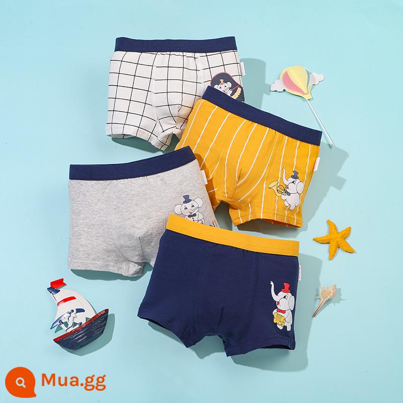 Mèo Người Quần Lót Trẻ Em Bé Trai Cotton Trung Và Lớn Trẻ Em Quần Boxer Bé Trai Thiếu Niên Sinh Viên Quần Lót Boxer Cotton - Quý ông âm nhạc