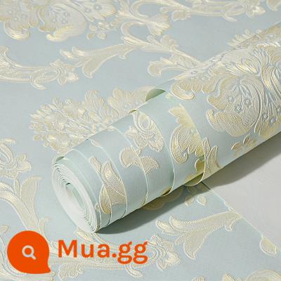 Châu Âu Hiện Đại Tự Dán Giấy Dán Tường Không Dệt Dày Dập Nổi Giấy Dán Tường Ấm Phòng Ngủ Phòng Khách Tivi Nền Decal Dán Tường - 204 màu xanh nhạt (dài 3 mét * rộng 0,53 mét)