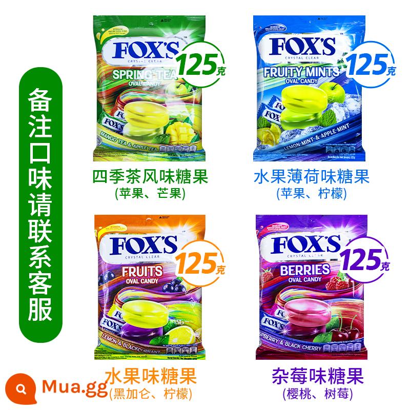 Indonesia nhập khẩu FOX'S đường pha lê Fox Fox túi 90g kẹo cứng trái cây các loại hình con cáo - ❤Trộn và ghép 125g*5 túi (liên hệ bộ phận chăm sóc khách hàng để ghi nhận hương vị)