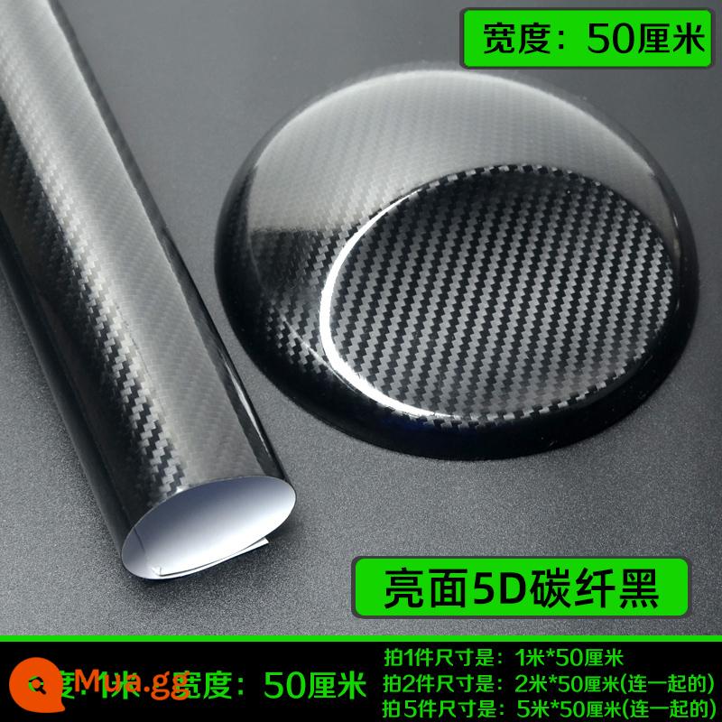 Xe Đổi Màu Phim Sợi Carbon Phim Xe Máy Xe Điện Miếng Dán Nội Thất Điều Khiển Trung Tâm Thú Cưng Mờ Đen Sáng Tự Dính - Sợi carbon 5D bóng loáng màu đen [dài 1 mét * rộng 50 cm]